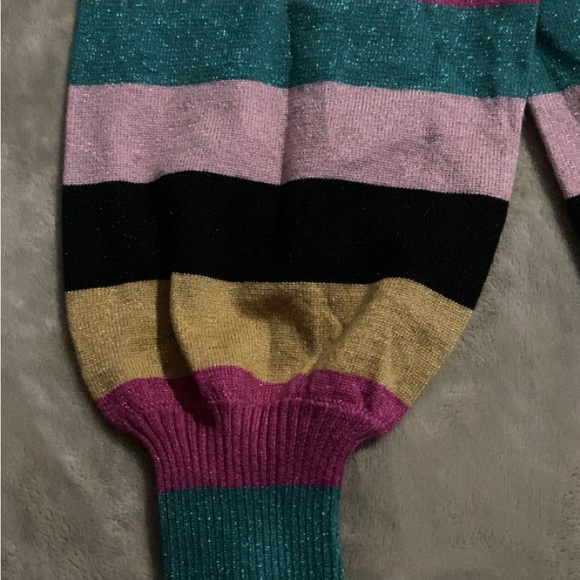 Nine West Striped Glitter Sweater - Size Small - Picture 4 of 7